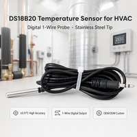 Sonda de Temperatura Digital GAIMC DS18B20 ±0.5 ° Sensor de Acero Inoxidable de 1 Cable para HVAC, Aire Acondicionado y Automatización de Edificios