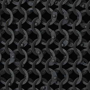 Cotte de mailles médiévale faite à la main Hauberk manches complètes armure en métal avec anneau de rondelle riveté plat en acier doux finition noire Haubergeon - Product Image 2