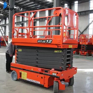 Hot selling free spare parts 5-15m aerial work platform/ self propelled scissor lift Highrise brand