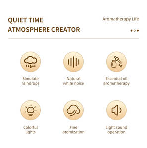 Diffuseur de parfum en forme de goutte de <span class=keywords><strong>pluie</strong></span> avec musique à <span class=keywords><strong>bruit</strong></span> blanc et lumière LED, humidificateur ultrasonique d'huiles essentielles en gros - Product Image 4