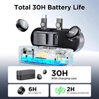 BOYA BOYALINK 3 mikrofon Lavalier nirkabel, mikrofon PC kamera Android 48kHz 24Bit dengan casing pengisi daya untuk wawancara Vlog