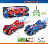 Voiture de course RC F1 6CH 1:16 avec fumée, lumières LED, démonstration à une touche, télécommande rechargeable 27 MHz, jouet pour garçons