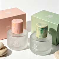 Botol Parfum Kaca Mewah Custom Grosir Kosong 30ml 50ml 100ml Botol Parfum Bulat Frosted Silinder Dengan Sprayer Dan Tutup