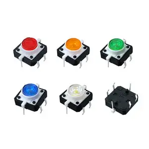 12*12*7.3 Met Licht Touch Schakelaar Licht Tact Switch Led 4 Voet Knop Verticale