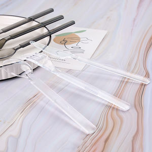 Ensemble de vaisselle jetable noir ensemble de couverts de cuillère en plastique et fourchette en plastique - Product Image 3