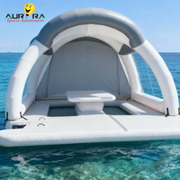 Quai flottant gonflable en gros de l'eau Plate-forme d'île gonflable durable Hôtel commercial Natation Matériau en PVC Utilisation extérieure