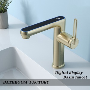 Robinet de lavabo en cuivre avec affichage numérique, mitigeur monotrou à valve de 35 mm pour lavabo de salle de bain - Product Image 4