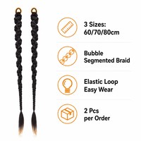 Extensions de cheveux tressées segmentées effet bulle, postiche queue de cheval synthétique tressée à boucle élastique pour femmes, pour coiffures quotidiennes et de fête