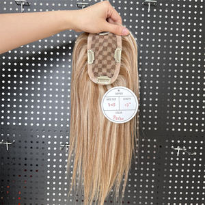 ท็อปเปอร์ผมแท้แบบบางพิเศษ ราคาส่ง ถักด้วยมือ ตาข่ายสวิส <span class=keywords><strong>ทรง</strong></span>ตัวทีเล็ก <span class=keywords><strong>ผม</strong></span>ตรง สำหรับผู้หญิง - Product Image 2