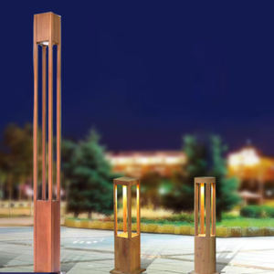 Lampe de jardin en <span class=keywords><strong>bois</strong></span> pour allée, éclairage paysager, décoration, lampadaire de jardin, lumière de pelouse, lanterne colonne en béton - Product Image 2