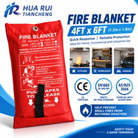Couverture anti-feu d'urgence en fibre de verre EN 1869:2019 avec pochette rouge et languettes de tirage rapide 4FT * 6FT pour la sécurité à la maison et en cuisine