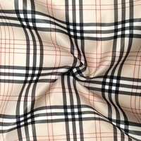Tissu de doublure imprimé numérique à motif écossais jaune YH8-8504, prêt à être expédié pour les vêtements, les chapeaux, les sacs, les interlinings pour hommes, femmes et filles