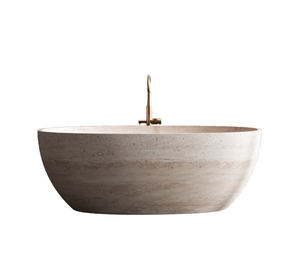 Bañera de Lujo de Travertino para Hotel, Bañera de Superficie Sólida para Interiores, Bañera de Hidromasaje para Adultos, Bañera de Piedra con Desagüe en Esquina - Product Image 3