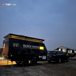 Camping-car hybride rhino noir, 4 places, caravane tout-terrain, livré avec une poêle, un réfrigérateur et un lavabo - Product Image 5