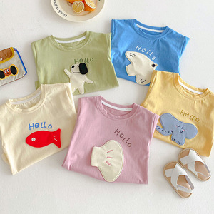 Kaus Anak-anak Musim Panas 2026 Atasan Lengan Pendek Motif Kartun Lucu Katun Bernapas untuk Bayi Laki-laki Perempuan Balita Kaus Kasual - Product Image 4