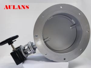 Doppel flansch Typ DN600 Abgas behandlung Luft klappe Manuelle Turbine Belüftete Absperr klappe mit SS304 - Product Image 6