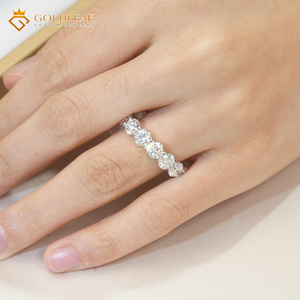Bague éternelle en or 14 carats Goldleaf avec diamant rond taille brillant de 0,5 à 0,8 carats, pureté DEF VVS-VS, pour mariage, anniversaire, usage quotidien - Product Image 3