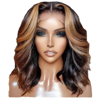 Perruques Bob Courtes Sans Colle, Cheveux Humains Brésiliens, Sans Colle, P4/30 #, Lace Front