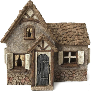 Casa <span class=keywords><strong>Tudor</strong></span> de jardín, estatua exterior de piedra de resina con puerta de apertura - Product Image 2