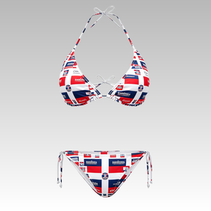 Maillot de bain sexy imprimé drapeau de la <span class=keywords><strong>République</strong></span> <span class=keywords><strong>dominicaine</strong></span> sur commande, maillot de bain 2 pièces de haute qualité pour femmes, idéal pour la plage - Product Image 3