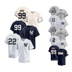Maillots de baseball 2026 neufs et pas chers, avec surpiqûres, pour équipes américaines, personnalisables, tous les joueurs : 99 Judge, 2 Jeter, 3 Ruth - Product Image 4