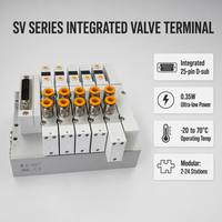 25-Pin D-Sub Integrierte Magnetventil-Insel für die industrielle Automatisierung – Kompaktes pneumatisches Ventilmodul 5/2, 5/3, 3/2 Wege