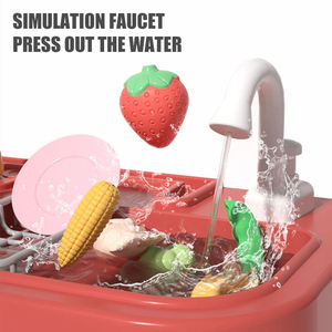 Jouet de cuisine pour filles, ensemble de 94,5 cm en plastique avec fonction pulvérisation d'eau pour couper les légumes et les fruits - Product Image 6
