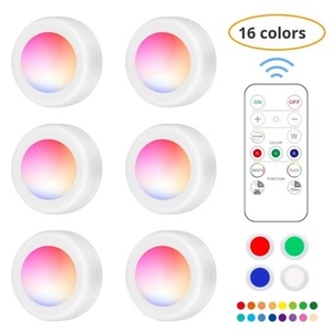 Creative 16-Color <b>LED</b> Press <b>Night</b> <b>Light</b> Color-changing Atmosphere Tap <b>Light</b> with Remote Control for Home Lighting - Product Image 1