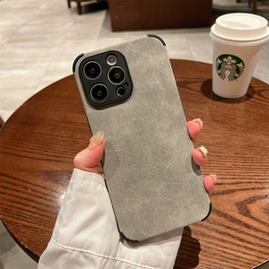 Funda de Teléfono de Piel de Cordero de Lujo con TPU para iPhone 16 Plus, 15 Pro Max, 14, 13, 12, 11, X, XR, 7, 8 Plus, Color Sólido Retro, Cubierta Suave - Product Image 6