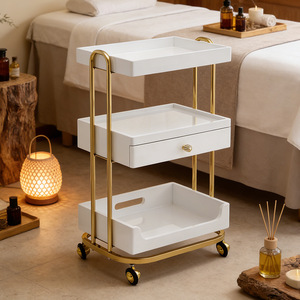 Carrello Speciale, Carrello Portaoggetti Mobile con Cassetti per Salone di Bellezza, Armadietto Portautensili per Tatuaggi e Unghie, Mobiletto per Soggiorno - Product Image 2