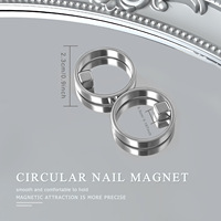 2026 Aimant à ongles automatique pour effet œil de chat, outil de nail art magnétique en forme d'anneau, forte attraction magnétique, grand angle, puissant, vente en gros