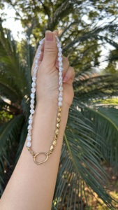 Collar de Perlas de Agua Dulce de Alta Gama con Estrella de Mar Dorada, Joyería Hecha a Mano de Alta Calidad para Mamá o Hermana - Product Image 2