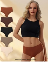 Culottes sans coutures taille mi-haute pour femmes en coton/nylon, séchage rapide, respirantes, antibactériennes, écologiques, effet push-up, effet seconde peau