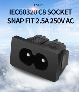 LZ-8-6S1 Conector de toma de corriente de nailon al por mayor con 2 salidas, 125V CA - Product Image 1