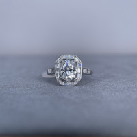 Bague de mariage éternité ovale 6x8mm 1,5 carat couleur D en moissanite pour femme, en argent 925, design ajouré élégant et luxueux