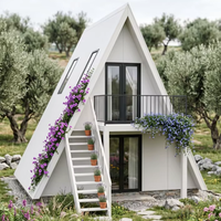Suite de villa-hôtel de luxe modulaire préfabriquée en acier galvanisé à ossature triangulaire, avec panneaux sandwich en acier, au design moderne et lumineux