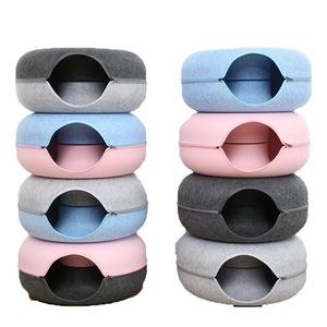 Cama para Gatos en Forma de Donut Peekaboo para Múltiples/Gatos Grandes, Desmontable, Lavable, Diseño Moderno, para Todas las Estaciones - Product Image 2
