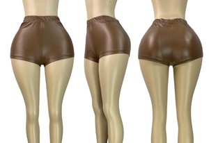 Bộ đồ nữ thời trang mùa xuân hè hai mảnh phong cách đường phố, áo len đan móc lỗ và quần short PU, bộ đồ hai mảnh nữ - Product Image 6