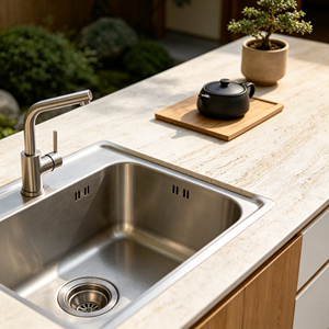 <span class=keywords><strong>Cucina</strong></span> Esterna Moderna in Stile Giapponese con Lavello e Backsplash in Acciaio Inox, Mobili da <span class=keywords><strong>Cucina</strong></span> Modulari per Giardino <span class=keywords><strong>Zen</strong></span> e Patio - Product Image 2