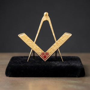Custom Embroidered Masonic Square Compass Metal Lodge Ceremonial Pin <b>Gold</b> Plated Symbolic Lapel Ornament Adults Unisex Uniquen - Product Image 2