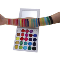 Private Label 25-Farben-Lidschatten-Palette Benutzer definiertes Logo Dunkler Hautton Mineral Makeup Puder Schimmer Finish Mattes Augen Make-up