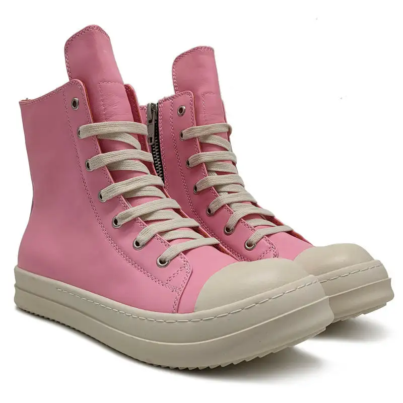 New Casual Custom Flat Canvas Casual womens men's women plus size pink Riick Owens High Martin boots wallet Shoes