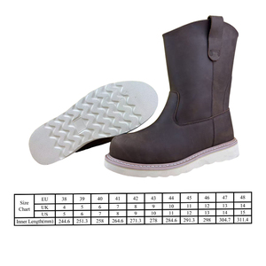 Высококачественные рабочие ботинки для нефтепромыслового производства из коровьей кожи с технологией Goodyear Welt, со стальным носком и стальной пластиной, мужские защитные ботинки - Product Image 3