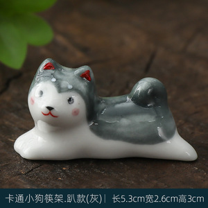 Lande japon tarzı dekoratif öğeler, sevimli hayvan serisi, köpek seramik el sanatları, stokta Chopstick tutucular, E - Product Image 6