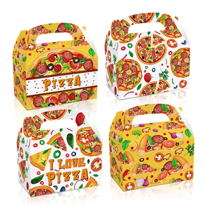 Xindeli DD231 I Love Pizza Party Decorations Supplies White Cardboard Portable Paper Box for Gift Candy Cake Packaging