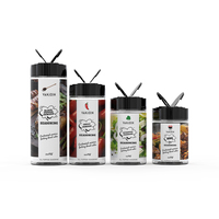 Nouveau design 2025 – Pot à épices en plastique personnalisé de 120 ml, 150 ml, 200 ml, 250 ml avec couvercle à clapet papillon – Impression de logo acceptée