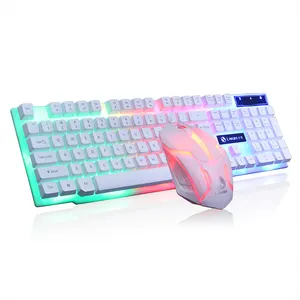 LEME GTX300 Keyboard dan Mouse Gaming, Karakter Backlit Menyala Dalam Gelap Desain Keren