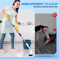 Brosse de nettoyage électrique rotative 4-en-1, étanche, sans fil, avec recharge USB-C, en ABS+PP
