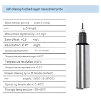 Sonde de mesure de l'oxygène dissous (DO) à fluorescence auto-nettoyante RS485 IP68 pour la surveillance des eaux usées en aquaculture