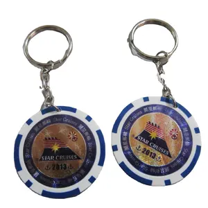 Groothandel Custom Kleur Sleutelhanger Poker Chip